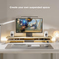 Acrylic Dual Monitor Riser 42.5 Inch - Oak - 2 Tier Desk Shelf, 18mm Board with Steel Core