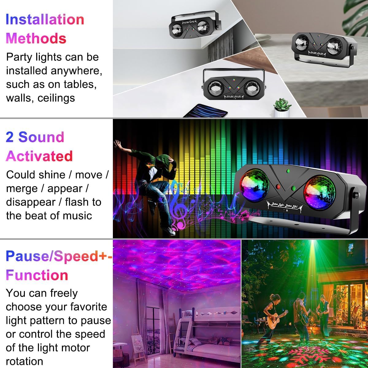 5-in-1 LED Party Projector - Disco Ball, Laser and Ocean Wave