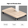 Tall Mobile TV Stand with Wood Base for 32-65 Inch TVs - White - Swivel Mount, Height Adjustable, on Wheels