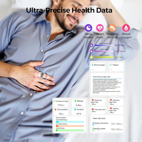 Smart Health Ring - Waterproof Fitness Tracker