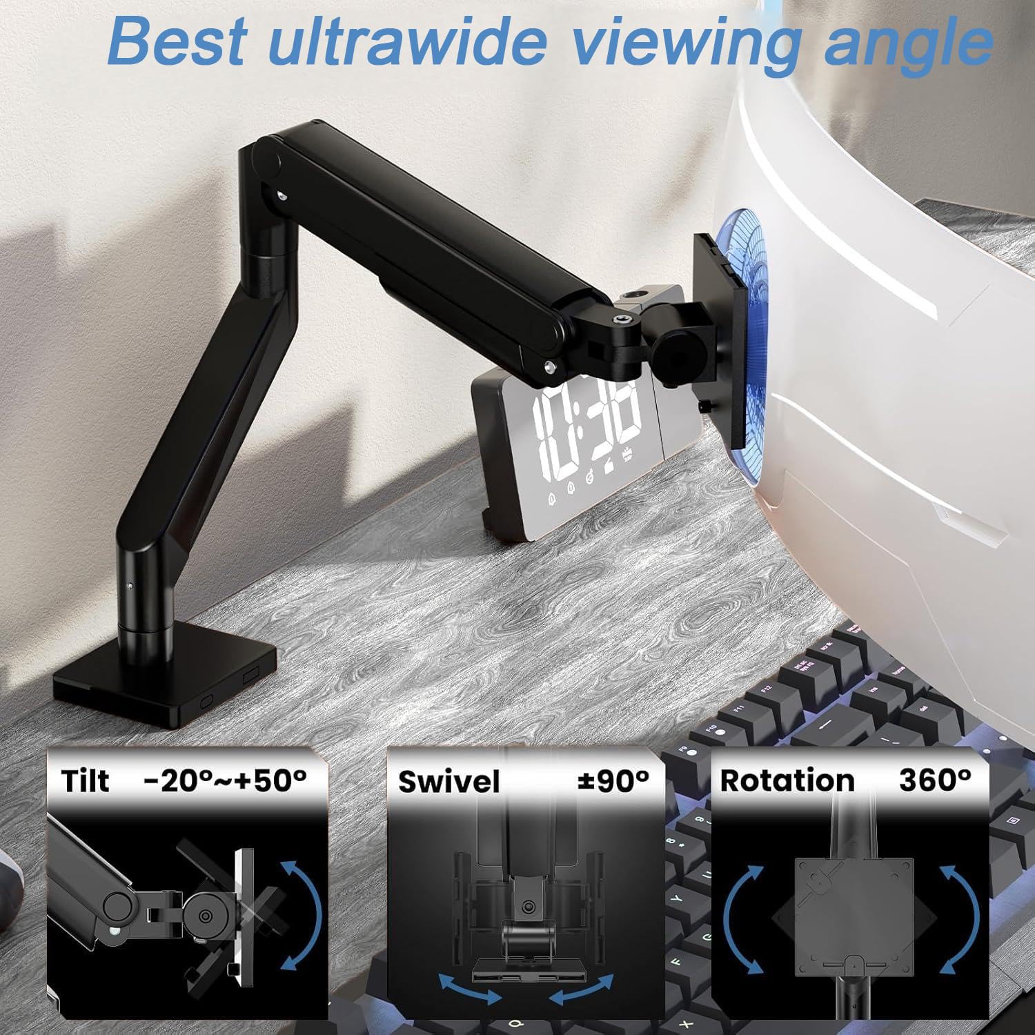 Heavy-Duty Monitor Arm - Fits 32" Screens up to 9kg