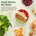 Glass Food Storage Containers 5 Pack - 1040ml - Borosilicate Glass, 2 Compartments, Snap Lids with Silicone Seals