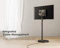 Small Rolling TV Stand for 24-48 Inch TVs - Black - Minimalist Portable Cart, Hidden Wheels, Max VESA 200x200