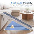 Adjustable Dog Ramp for Bed - White, 90cm Long - Three Heights 33, 39 and 45cm, Holds 60kg, Non Slip Carpet
