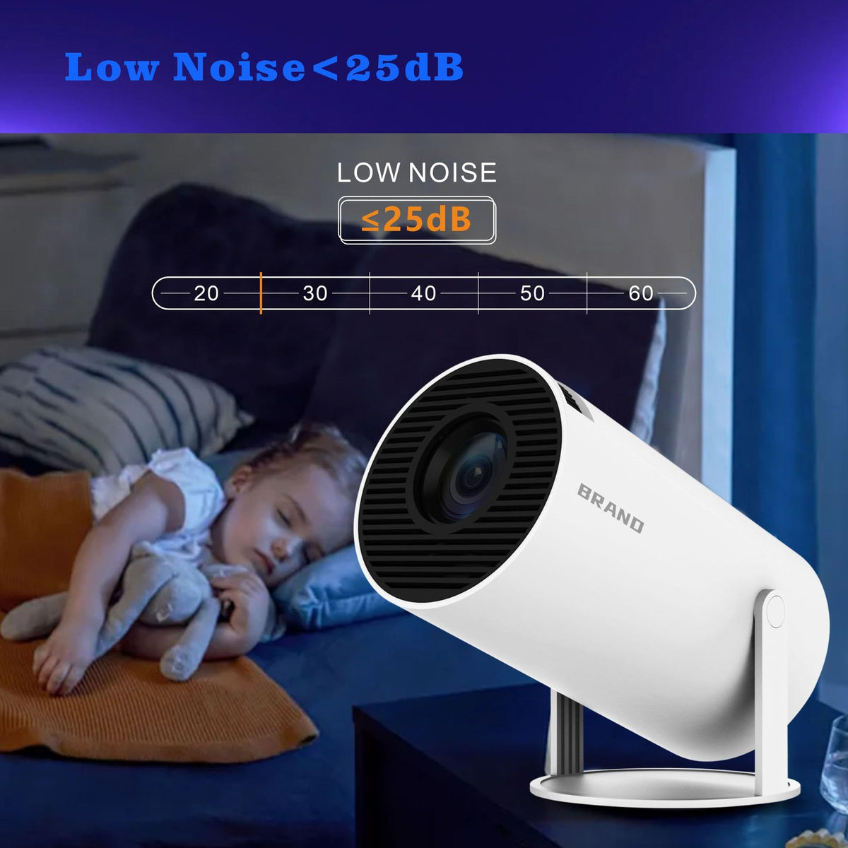 Mini Wi-Fi Projector - Bluetooth, 180 Degree Rotation