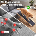 Folding Wooden Dog Ramp - Pine, Adjusts 22 to 45.5cm - Self Supporting, Anti Slip Fabric, Folds in Half