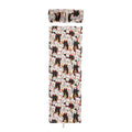 72-Hole Canvas Roll-Up Pencil Case - Lucky Cat Print, 82 x 20 cm