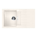 Abey Single Bowl Topmount Sink - 29L Granite Cristadur, Right Hand Drainer, Polaris White - D100WL