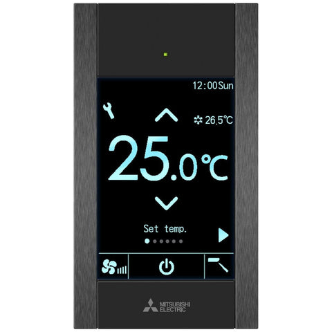 Mitsubishi Electric Touch Remote Controller - Premium Black, Full Colour LCD Touch Display - PAR-CT01MAA-PB