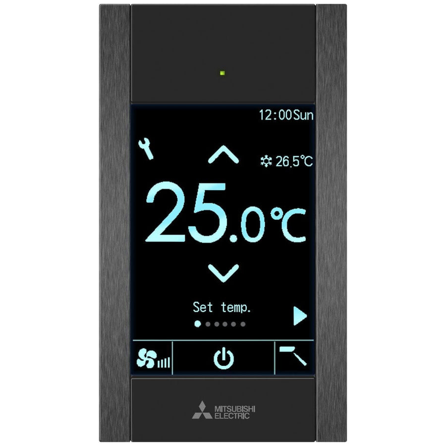Mitsubishi Electric Touch Remote Controller - Premium Black, Full Colour LCD Touch Display - PAR-CT01MAA-PB
