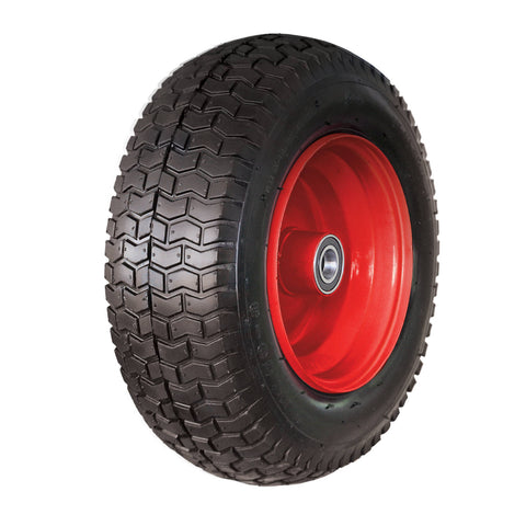 Sherlock 16in Wide Wheelbarrow Wheel, 16x6.50-8, Steel Rim, Pneumatic Rubber Tyre