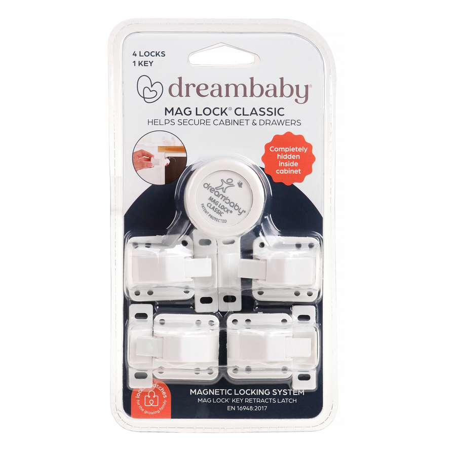 Dreambaby Child Safety Mag Lock 4 Magnetic Lock System White ABS Secure - SuperSaverAU - view 1