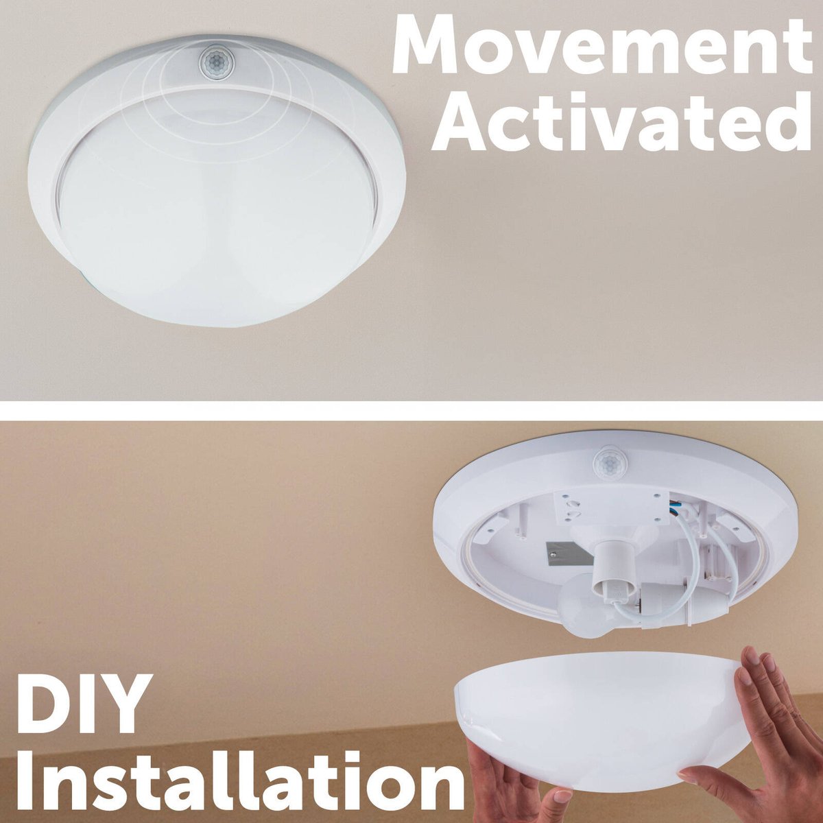 Arlec DIY Oyster Sensor Light - 295mm - Plastic - Motion Activated - SuperSaverAU - view 2