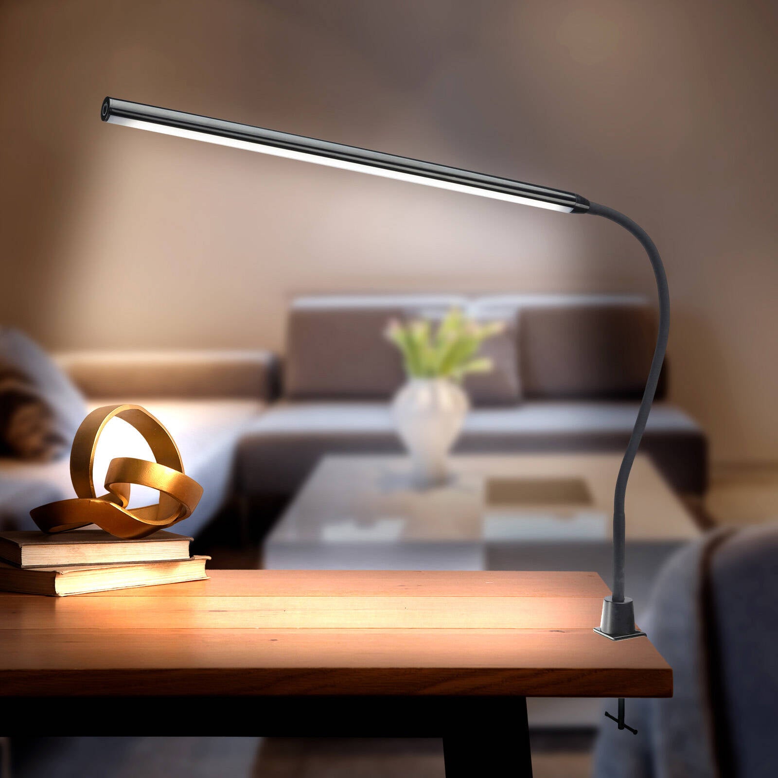 Brilliant Create 10W Black LED Desk Lamp with Clamp & Adjustable Head 21010/06