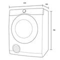 Westinghouse 5.5kg Vented Dryer - Sensor Dry, Reverse Tumble, Stainless Steel Drum - WDV556N3WB