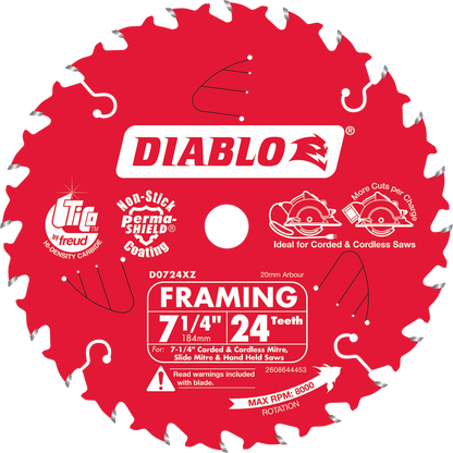 Diablo 184mm 24 Teeth Ultra Thin Circular Saw Blade - Red