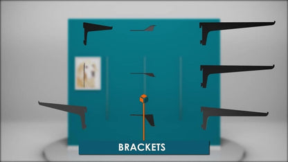 Flexi Storage 500mm Black Single Slot Bracket Steel Easy Install