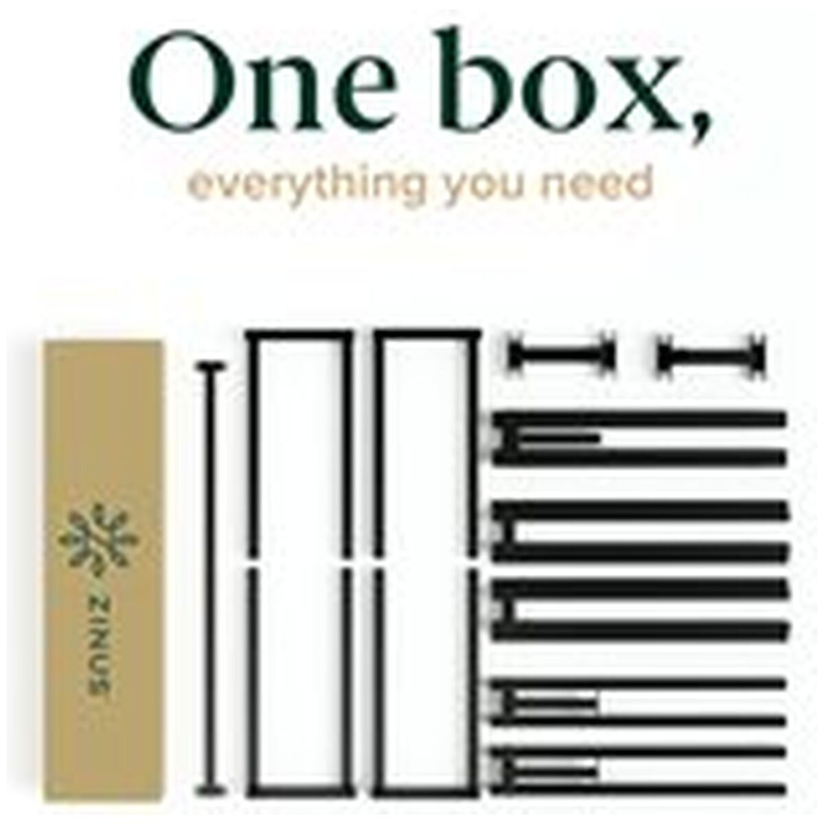 Zinus Joseph King Single Metal Bed Frame - 45cm Height, Wooden Slats, Black Steel - AU-FBMFB1ZC-18B