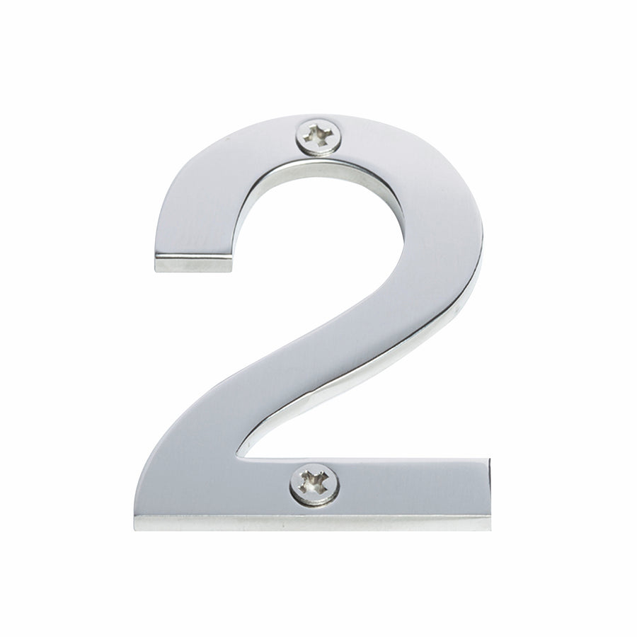 Sandleford 60mm Brushed Stainless Steel House Number 2 - Weather Resistant