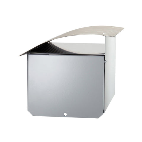 Sandleford Ripple Letterbox White & Silver Galvanised Steel Lockable
