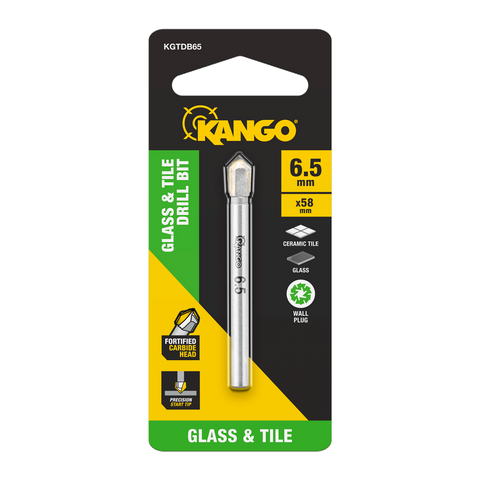 Kango 6.5mm Glass & Tile Drill Bit - Carbide Head for Wet or Dry Drilling in Glass & Tile