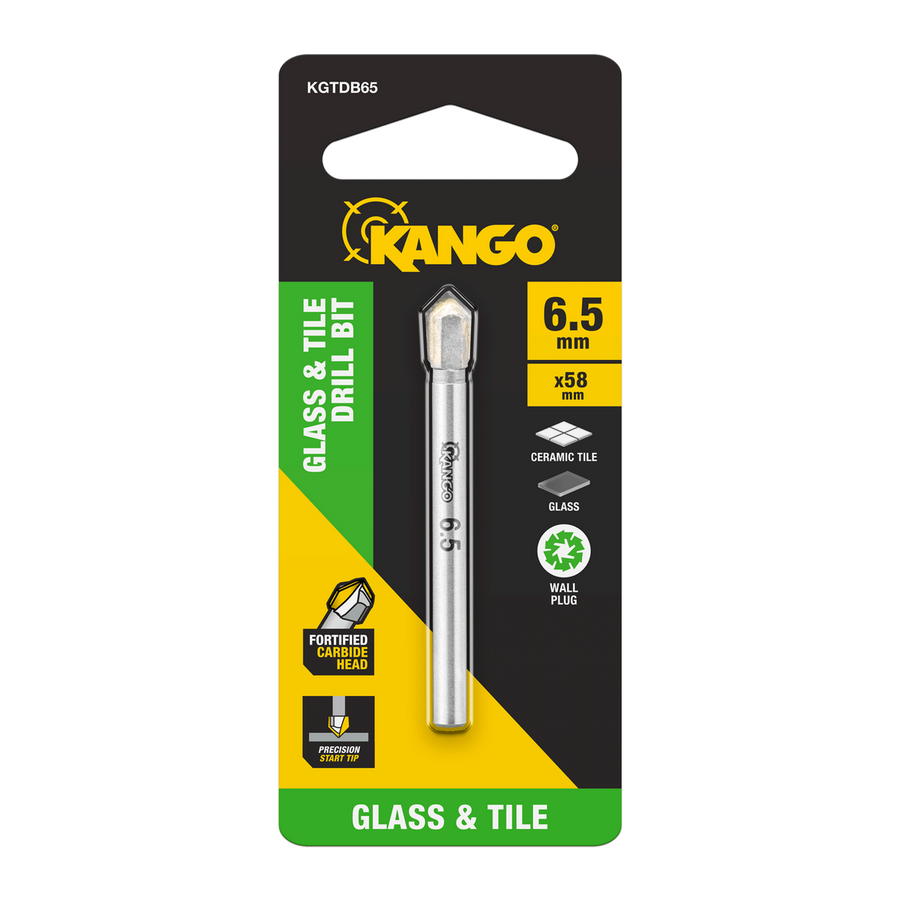 Kango Glass Tile Drill Bit - 6.5mm - Carbide - Precision Start Tip - Durable - SuperSaverAU - view 1