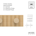 MODE 4 Timber Hooks On Fluted Timber Board Hook Rack 450mm