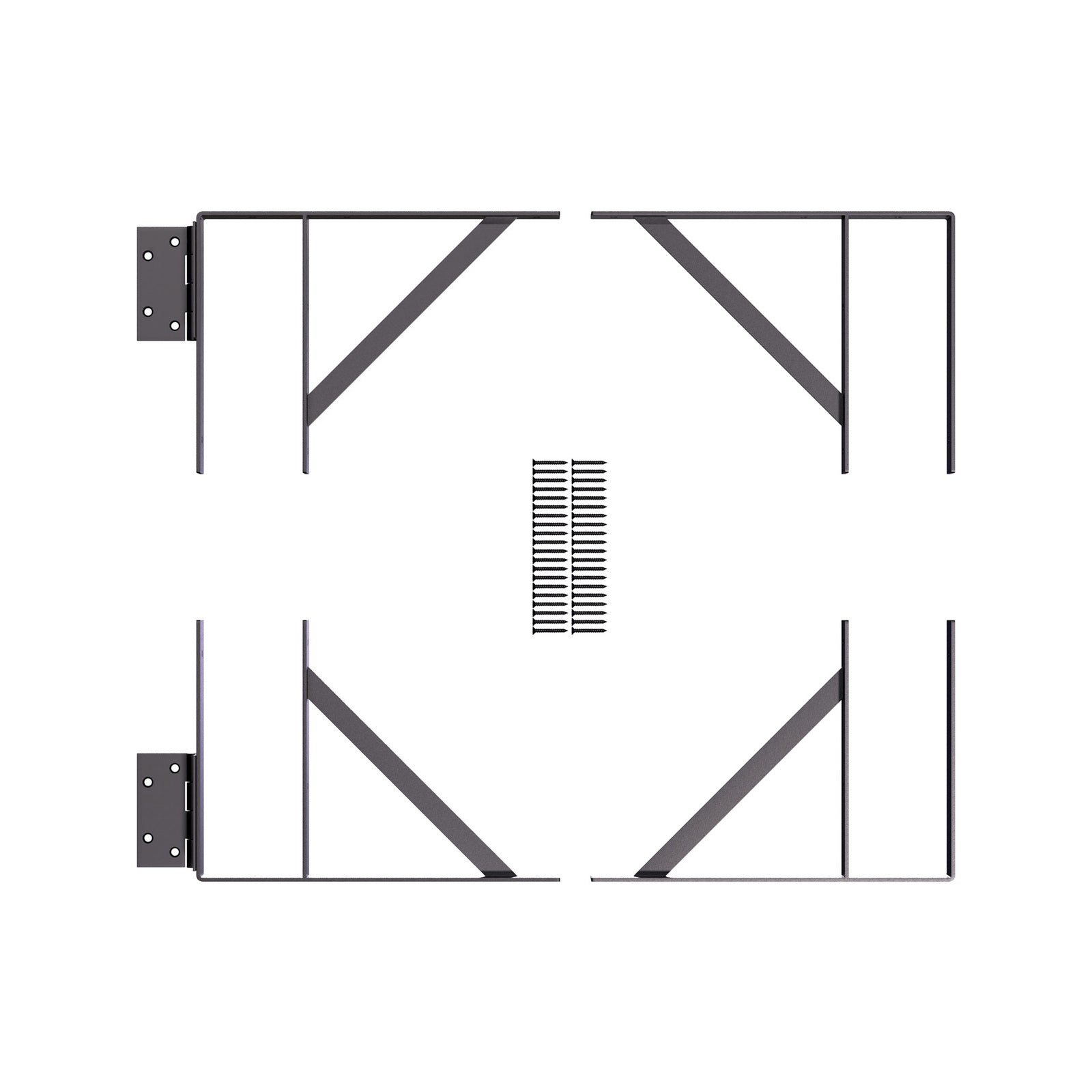 Peak Products 1500mm Black Matte Heavy-Duty Steel Fence Gate Assembly Bracket Kit - To Suit 750mm Gates - SuperSaverAU - view 1