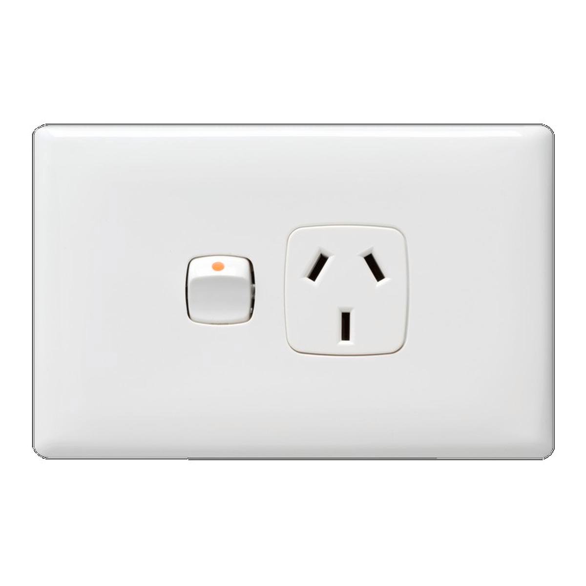 HPM Linea Single Powerpoint - 4mm Profile - Gloss White - Slim Design - SuperSaverAU - view 1