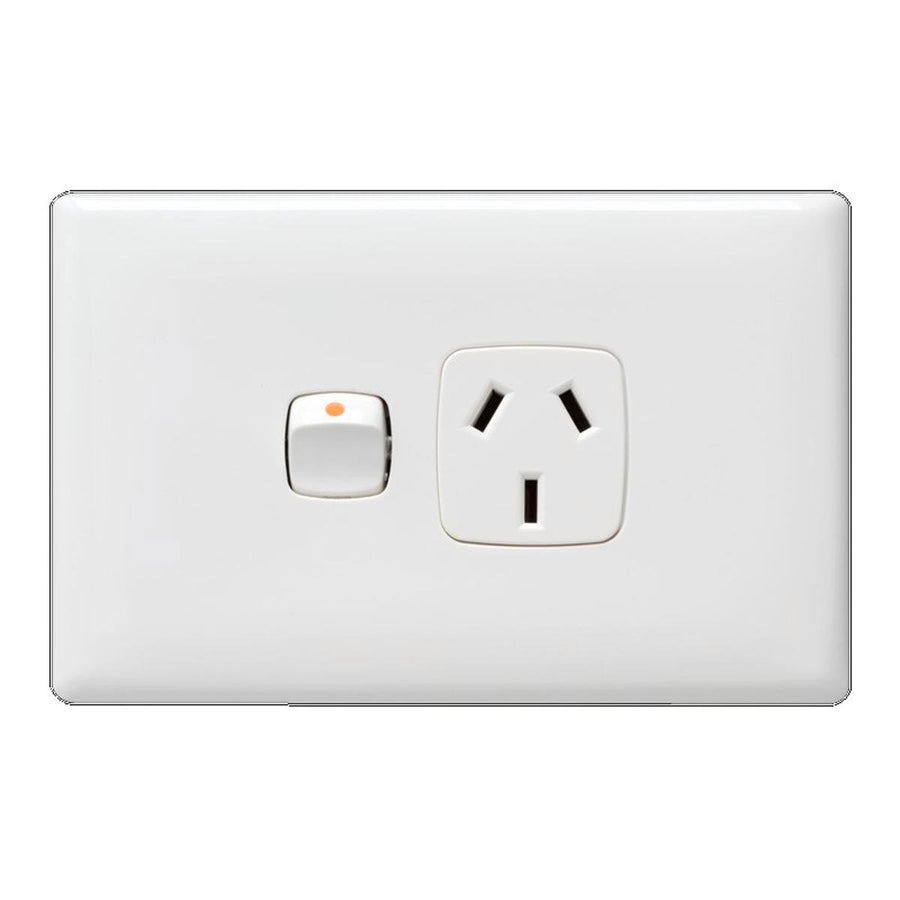 HPM Linea Single Powerpoint - 4mm Profile - Gloss White - Slim Design - SuperSaverAU - view 1