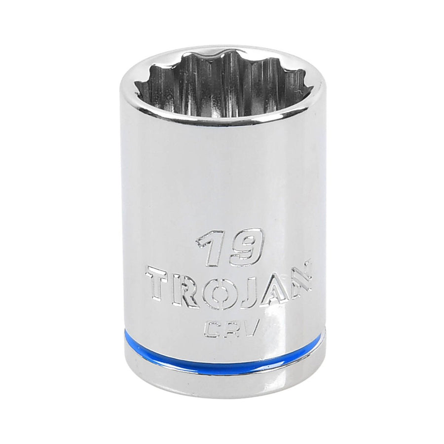 Trojan 19mm Socket 1/2 Drive - Polished Chrome Vanadium - Durable - 12-Point - SuperSaverAU - view 1