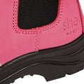 she wear Inspires Womens Pull-On Safety Work Boots Pink Nubuck Steel Cap Size 5/36