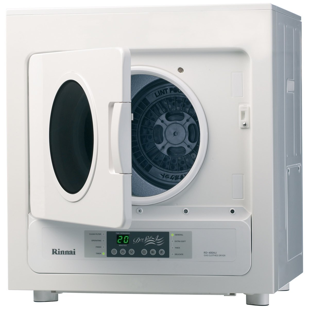 Rinnai 4kg Dry-Soft 4 natural gas clothes dryer - Quick Dry, extra soft cycle, auto-sensing - DRYSOFT4N