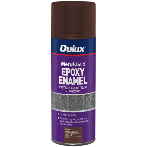 Dulux Metalshield Epoxy Enamel Gloss Spray Paint - 300g - Mission Brown - No Primer - SuperSaverAU - view 1