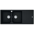 Franke Urban double bowl topmount or flush mount sink - right hand drainer - Onyx - UBG621ONRHD