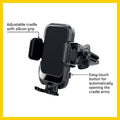 Antsig 2-in-1 Car Phone Mount - Vent & Suction, Quick-Release ABS AP091B