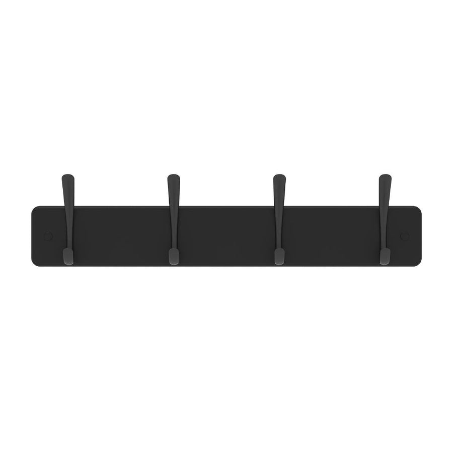 Mode Hat And Coat Rack - 4 Black Hooks - Durable Black Board - Functional - SuperSaverAU - view 1