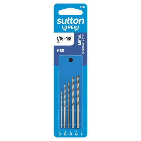 Sutton Tools Viper Imperial Drill Bit Refill Set 1/16" - 1/8" - 5 Piece