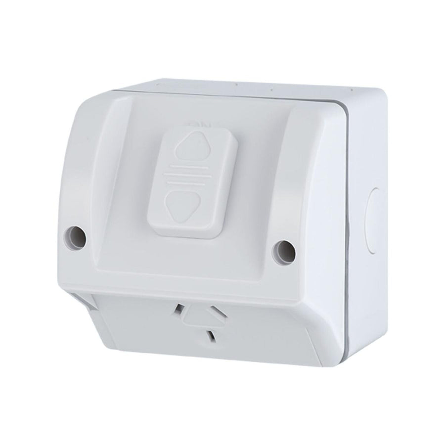 Deta Single Weatherproof Power Point - 240V 10A Polycarbonate - IP54 Rated - SuperSaverAU - view 1