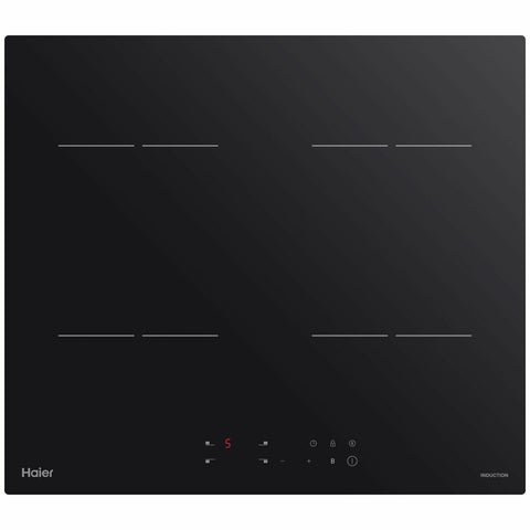 Haier 60cm 300 Series 4 zone induction cooktop - black ceramic glass - rapid heating - HCI604TB3