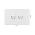 Deta X6 White Double Switch - 2 Gang - Polycarbonate - Classic Design - SuperSaverAU - view 4