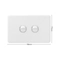DETA X6 Double Switch 2 Gang White Polycarbonate 10A 240V