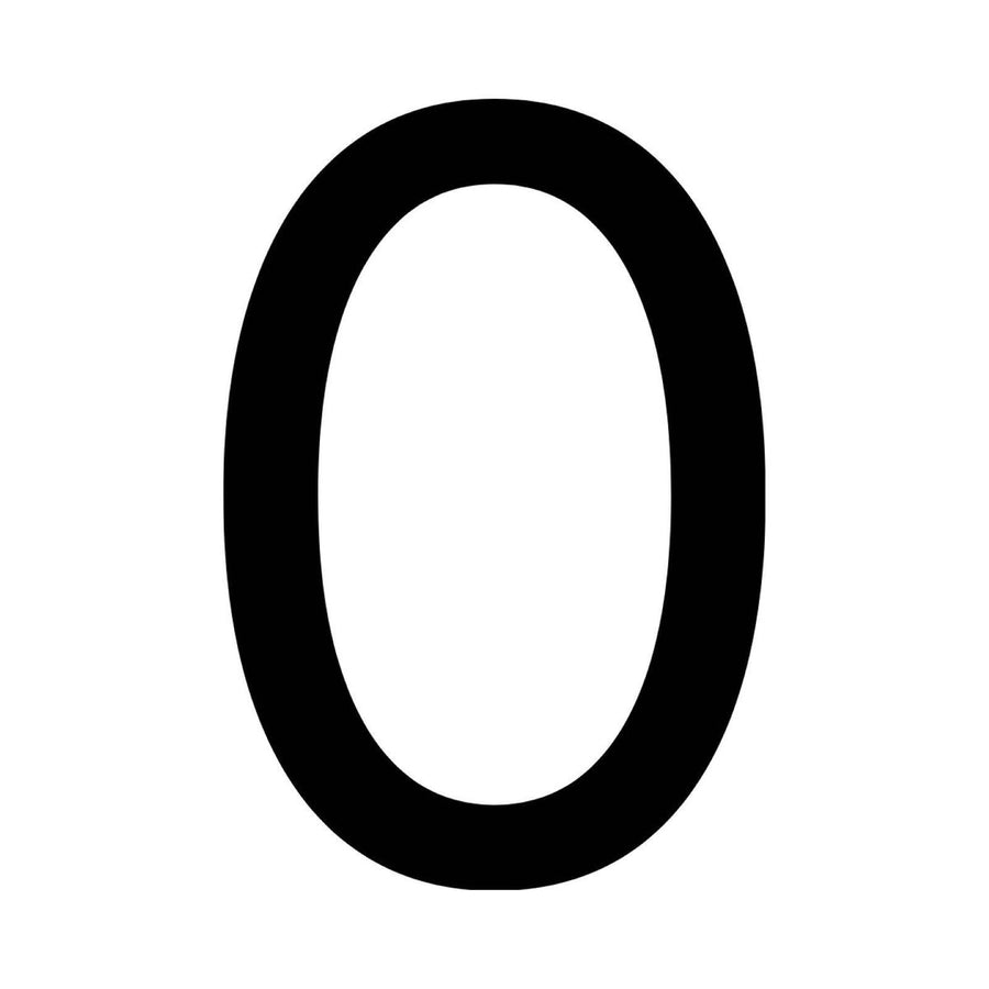 Numero Black Vinyl Transfer 0 - Self-Adhesive House Number - 44mm x 65mm - Black - Weatherproof - SuperSaverAU - view 1