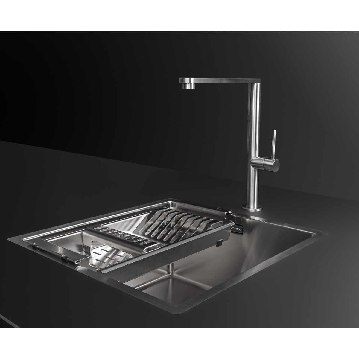 Artinox Radius 50 XL Single Bowl Sink - AISI 304 Stainless Steel, 250mm High, Overflow - ARTRAD5040XL