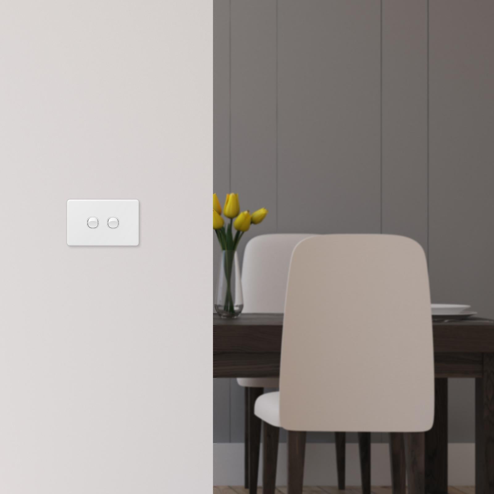 DETA X6 Two Gang Grid Plate White Polycarbonate Customisable