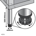 Adoored Table Leg - 30 x 230mm - Steel - Brushed Nickel - SuperSaverAU - view 3