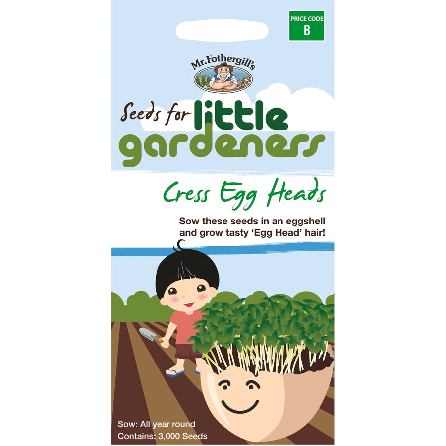 Mr Fothergill's Little Gardeners Cress Eggheads Fun Grow Kit for Kids