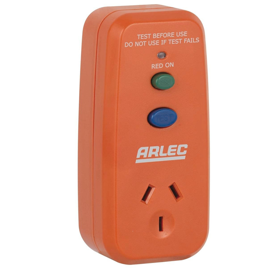 Arlec Single Outlet Safety Switch - 10 Amp Polycarbonate - Surge Protection - SuperSaverAU - view 1