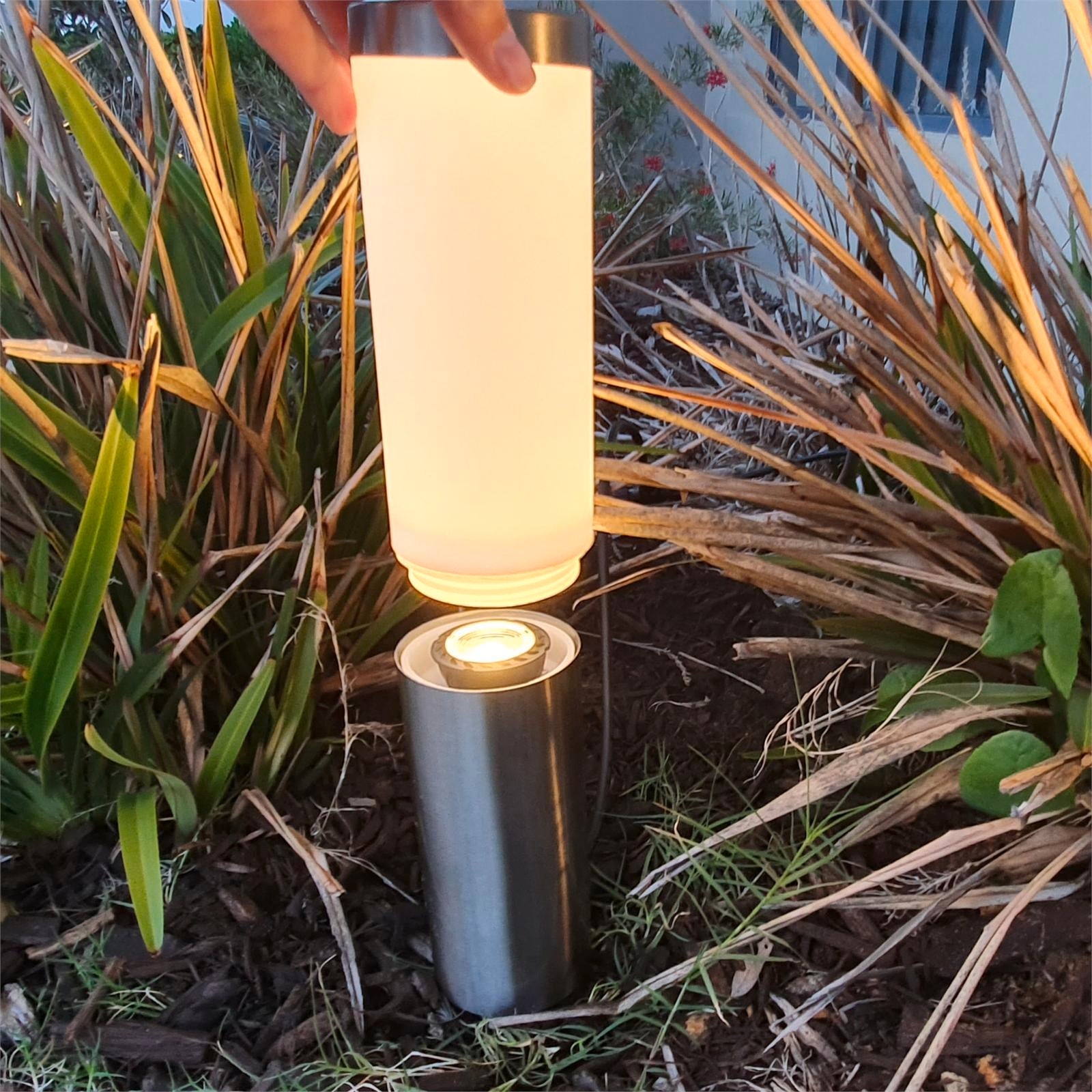 Elluminate Warm White Stainless Steel Garden Bollard Light 75mm 12V Weather Resistant Outdoor