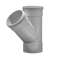 Holman 100mm 45° Female and Female PVC DWV Plain Junction, Underground Rated, Grey